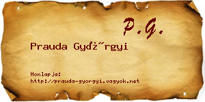 Prauda Györgyi névjegykártya