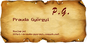 Prauda Györgyi névjegykártya